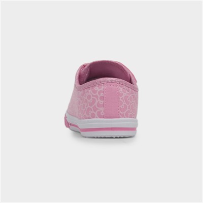 Kids Pink Easy Fasten Canvas Shoe
