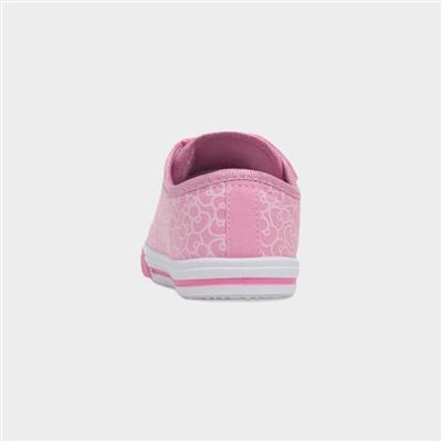Kids Pink Easy Fasten Canvas Shoe