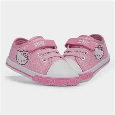 Kids Pink Easy Fasten Canvas Shoe