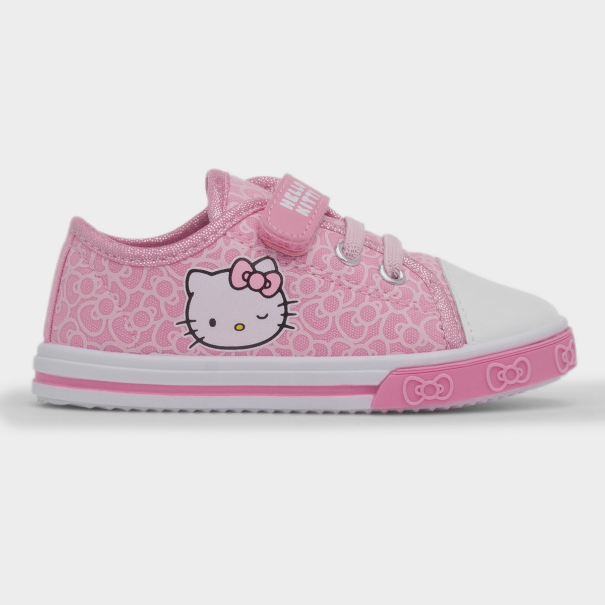 Kids Pink Easy Fasten Canvas Shoe