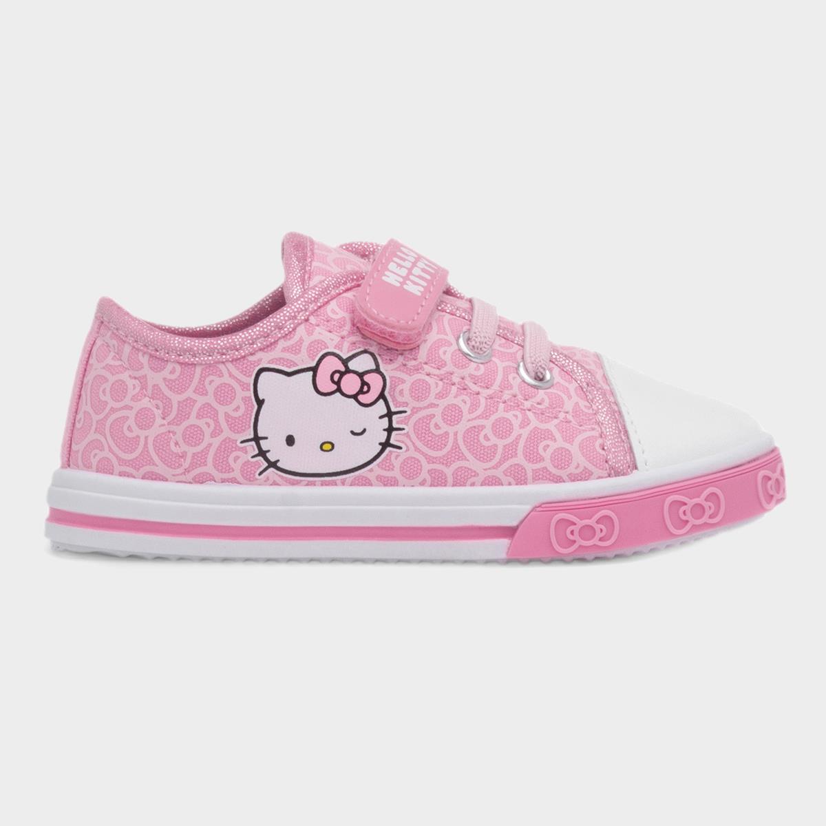 Kids Pink Easy Fasten Canvas Shoe