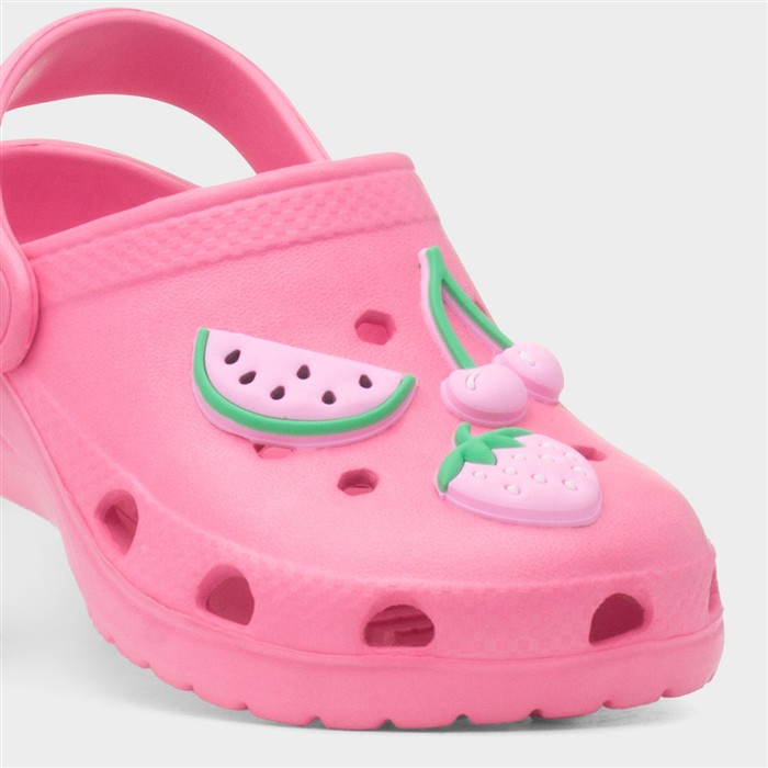 Girls Pink Fruit Slip On EVA Clog