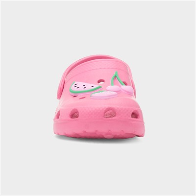 Girls Pink Fruit Slip On EVA Clog