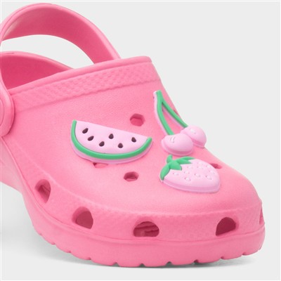 Girls Pink Fruit Slip On EVA Clog