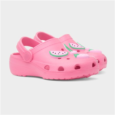 Girls Pink Fruit Slip On EVA Clog