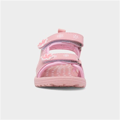 Catrina Girls Pink Easy Fasten Sandal