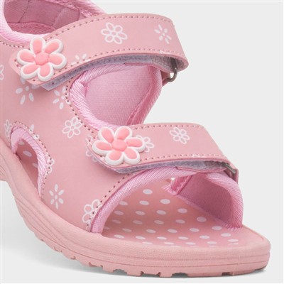 Catrina Girls Pink Easy Fasten Sandal