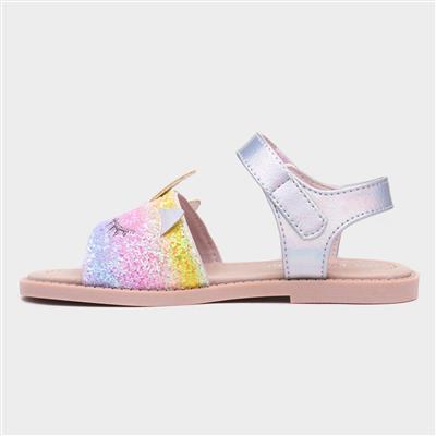 Cali Girls Multi Glitter Unicorn Sandal