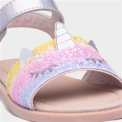 Cali Girls Multi Glitter Unicorn Sandal