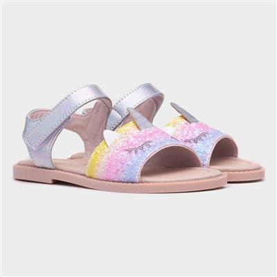 Cali Girls Multi Glitter Unicorn Sandal