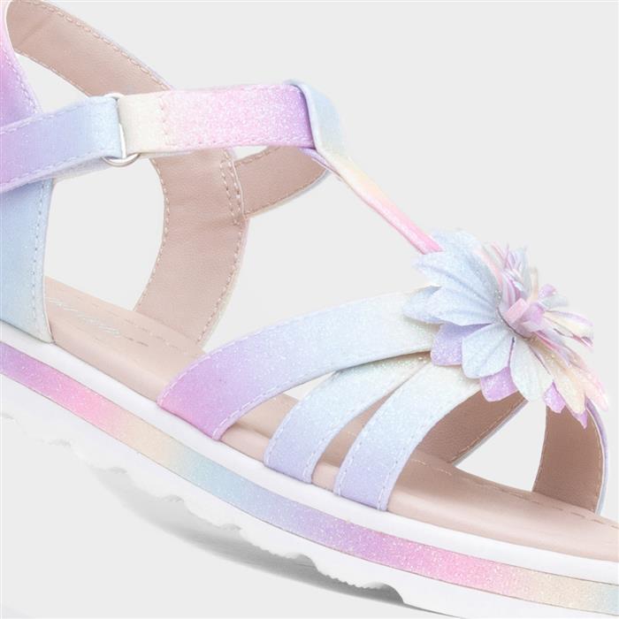 Charlotte Girls Multi T-Bar Flat Sandal