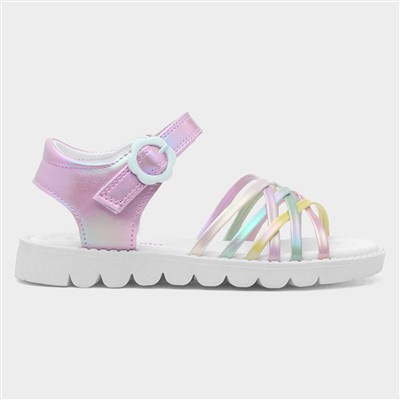 Carly Girls Multi Shiny Strappy Sandal