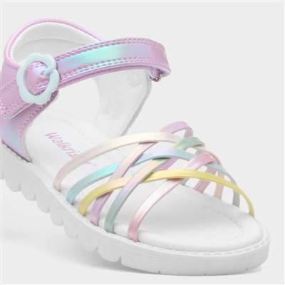 Carly Girls Multi Shiny Strappy Sandal