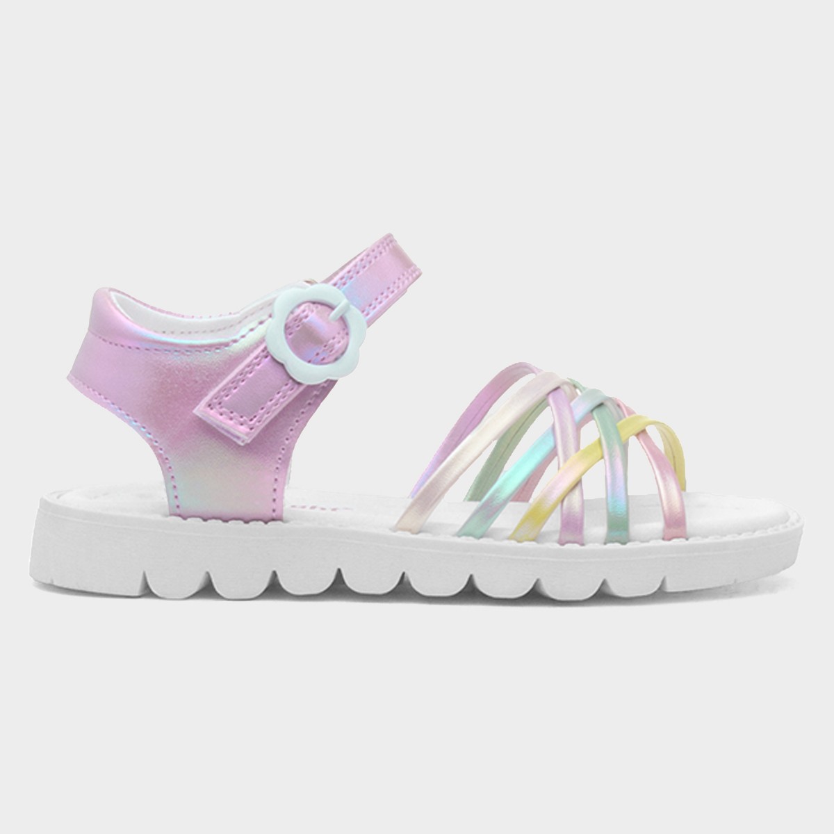 Carly Girls Multi Shiny Strappy Sandal