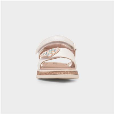 Abbey Girls White Heart Sandal