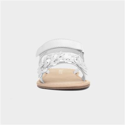 Faron Girls White Flower Sandal