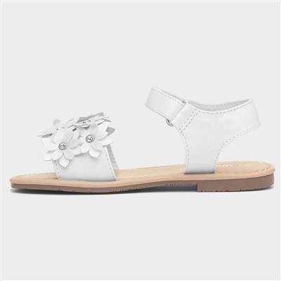 Faron Girls White Flower Sandal