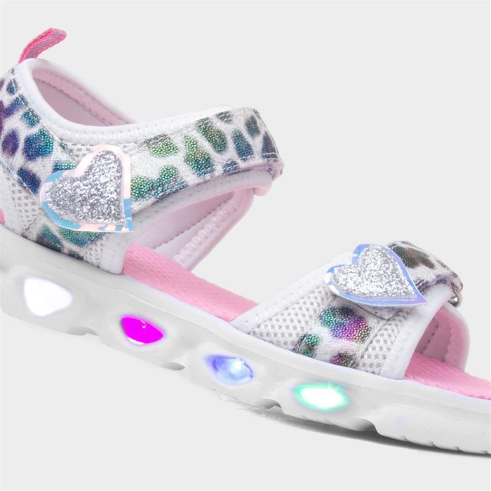 Girls Multi Leopard Light Up Sandal