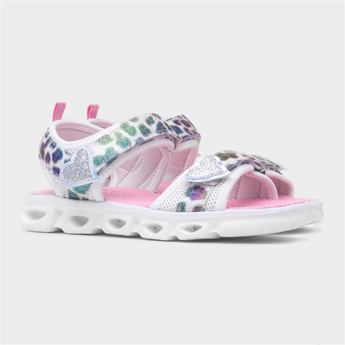 Girls Multi Leopard Light Up Sandal