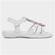 Walkright Caylee Kids White Metallic Flower Sandal (Click For Details)
