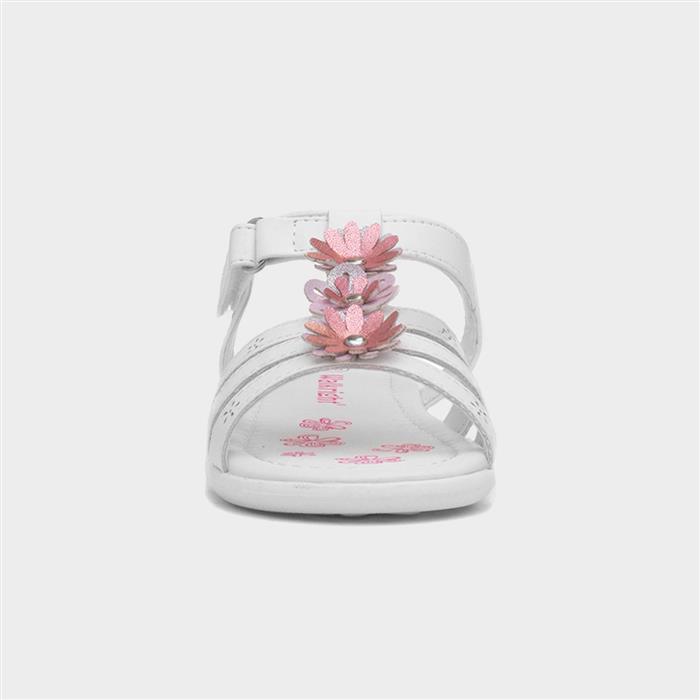 Caylee Girls White Flower Strappy Sandal