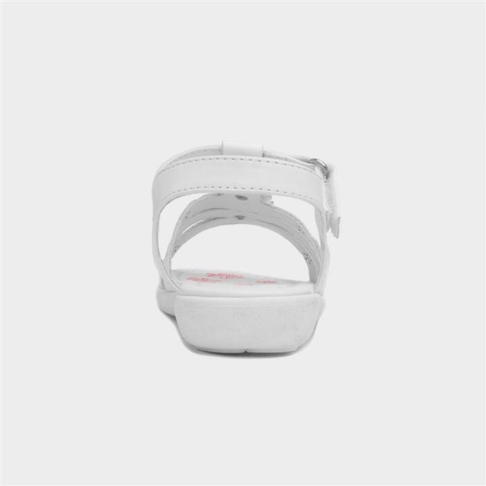 Caylee Girls White Flower Strappy Sandal