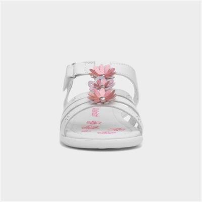 Caylee Girls White Flower Sandal