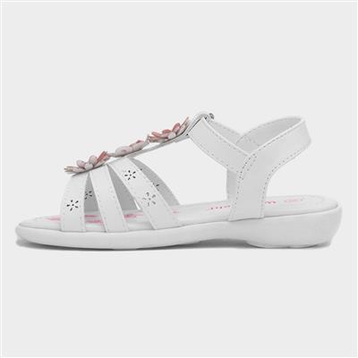 Caylee Girls White Flower Sandal