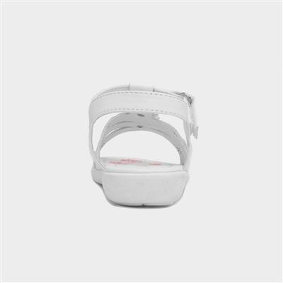 Caylee Girls White Flower Sandal