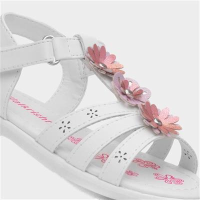 Caylee Girls White Flower Sandal