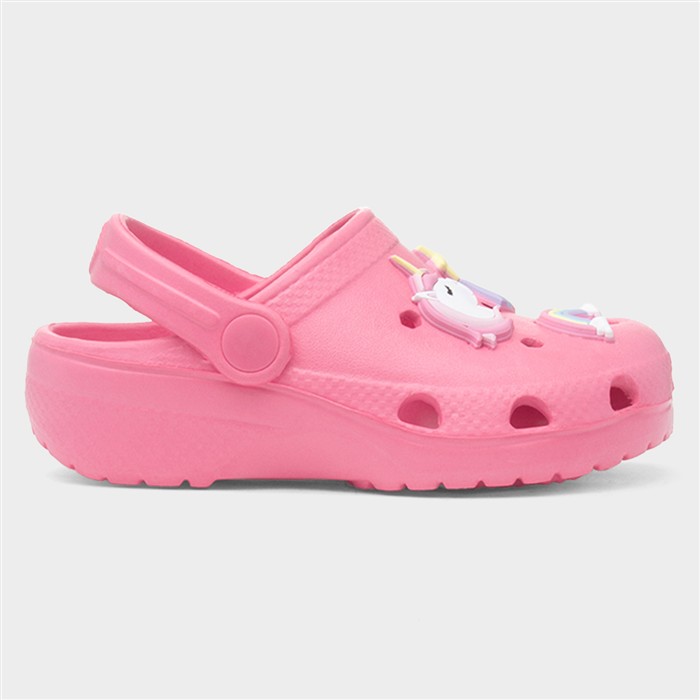 Girls Pink Unicorn Slip On EVA Clog
