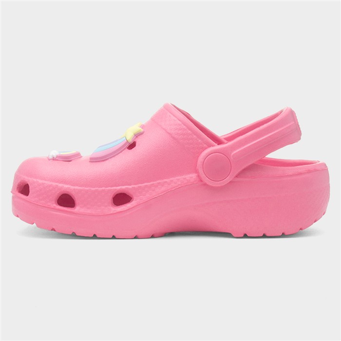 Girls Pink Unicorn Slip On EVA Clog