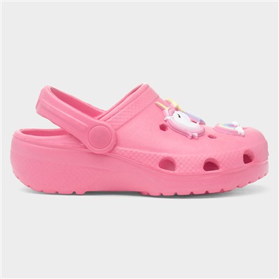Girls Pink Unicorn Slip On EVA Clog