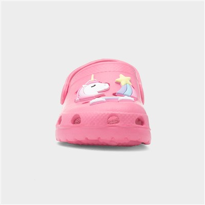 Girls Pink Unicorn Slip On EVA Clog
