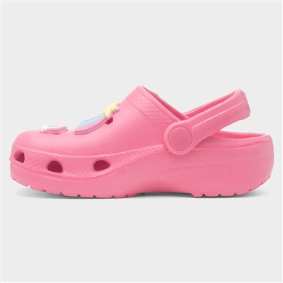 Girls Pink Unicorn Slip On EVA Clog