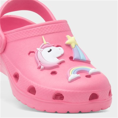 Girls Pink Unicorn Slip On EVA Clog
