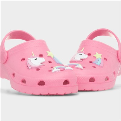Girls Pink Unicorn Slip On EVA Clog