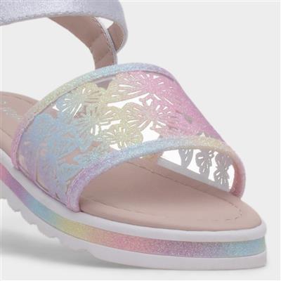 Kew Girls Multi Glitter Butterfly Sandal