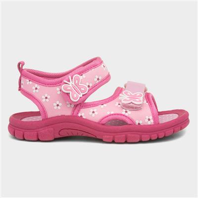 Girls Easy Fasten Pink Sandal