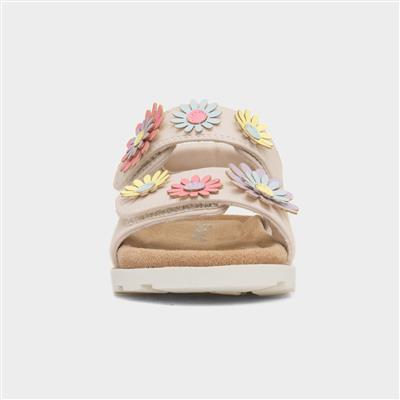 Heaton Girls Beige Easy Fasten Sandal