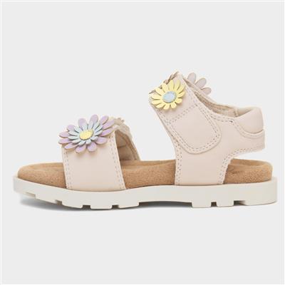 Heaton Girls Beige Easy Fasten Sandal