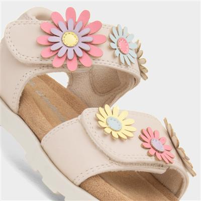 Heaton Girls Beige Easy Fasten Sandal