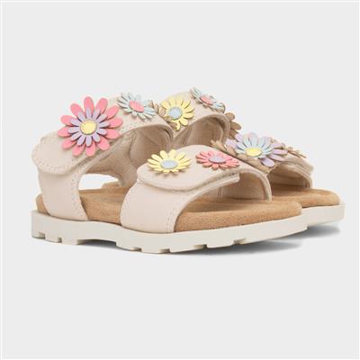 Heaton Girls Beige Easy Fasten Sandal