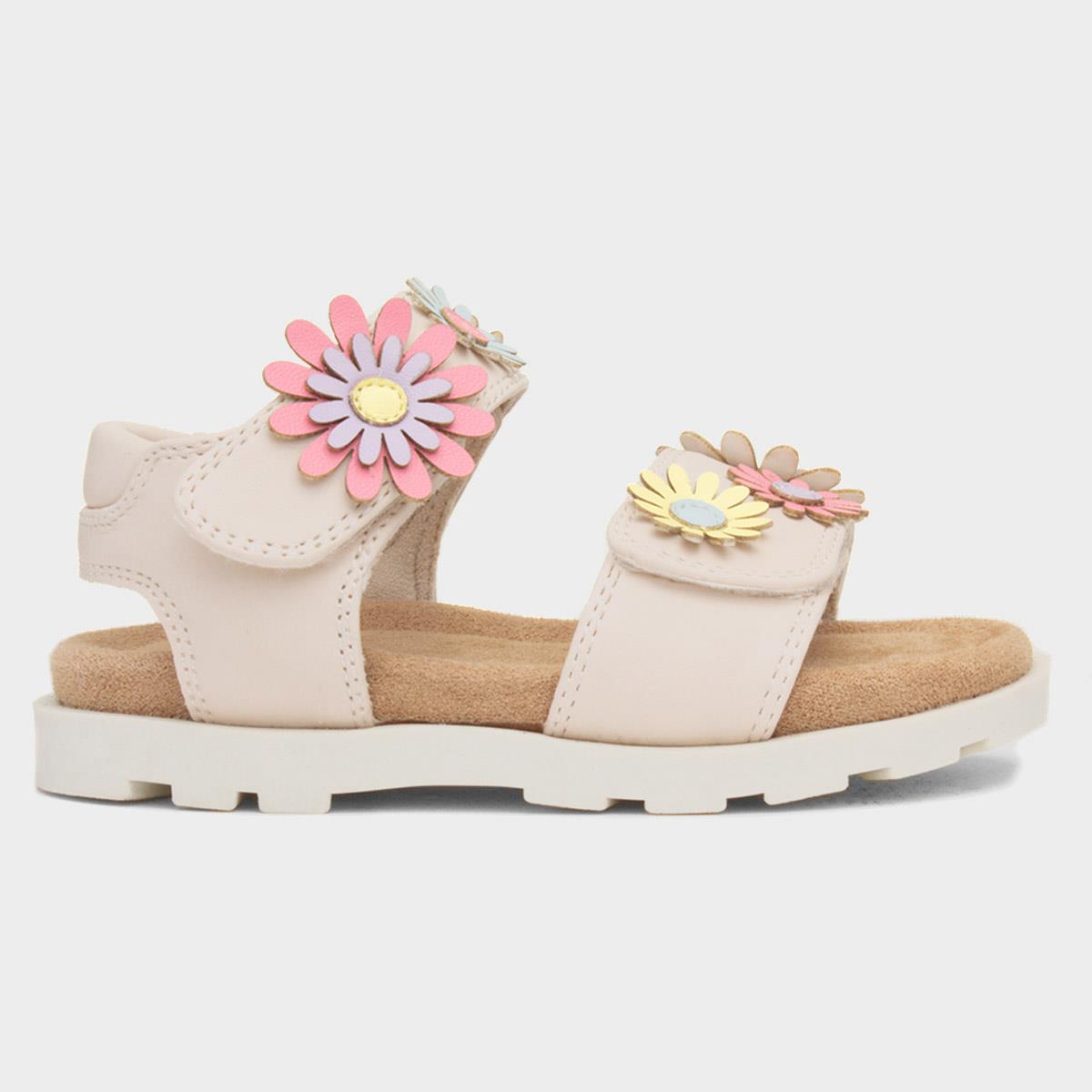 Heaton Girls Beige Easy Fasten Sandal