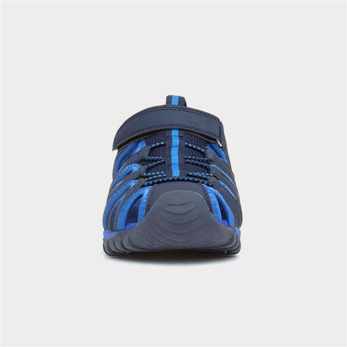 Boys Navy Easy Fasten Closed Toe Sandal