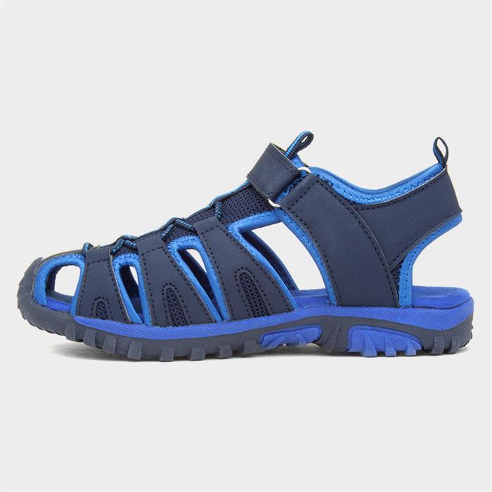 Boys Navy Easy Fasten Closed Toe Sandal