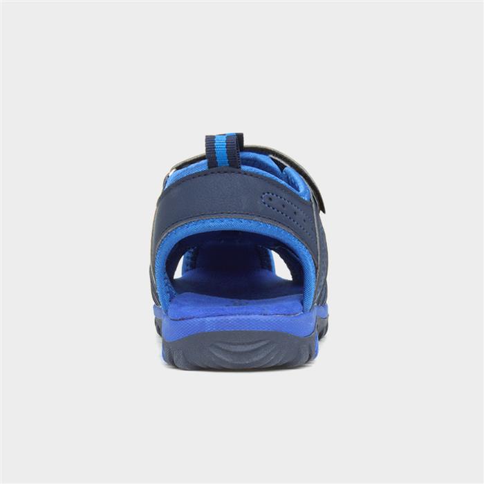 Boys Navy Easy Fasten Closed Toe Sandal