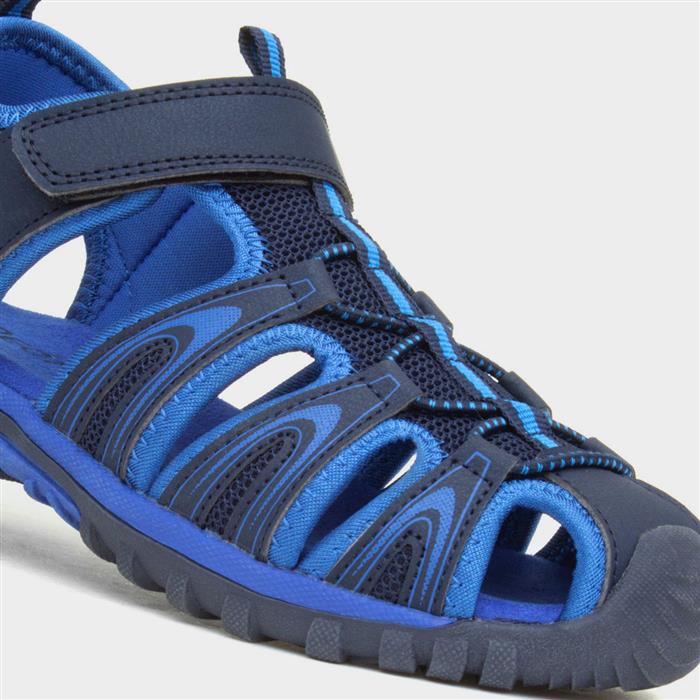Boys Navy Easy Fasten Closed Toe Sandal
