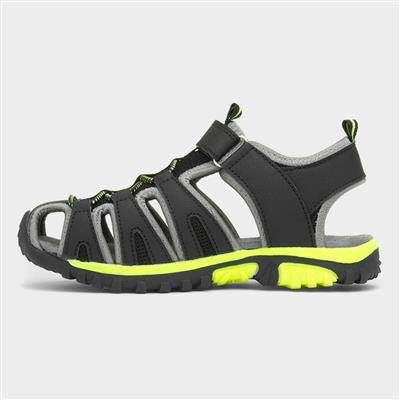 Boys Black Easy Fasten Sandal