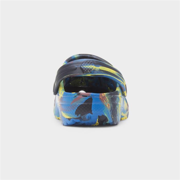 Boys Black Multi Marble Slip On EVA Clog
